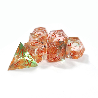 Orange Flowing Sand Resin Spieldose Multi Noodle Tablet Spieldose Set