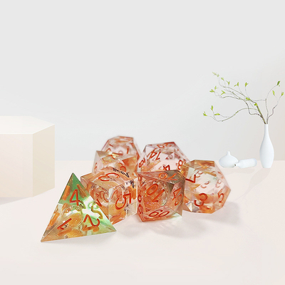 Orange Flowing Sand Resin Spieldose Multi Noodle Tablet Spieldose Set