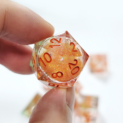 Orange Flowing Sand Resin Spieldose Multi Noodle Tablet Spieldose Set