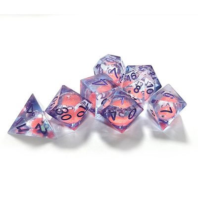 Pink Flüssiges Fließendes Sand Harz Polyeder Würfel Multi - Noodle Tablet-Spiel Würfel Set