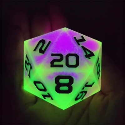 Einfach 20 Seitige Glühende Harz Spiel Würfel DND COC TRPG