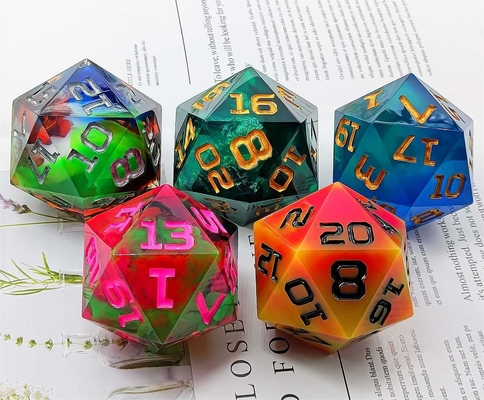 Einfach 20 Seitige Glühende Harz Spiel Würfel DND COC TRPG