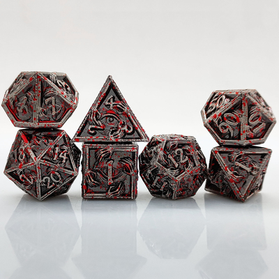 Luxuriöse Metall-Polyeder-Dosen 8 aktive Farben TRPG Dungeons And Dragons Dnd Metall-Dosen-Set