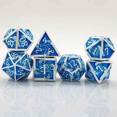 Luxuriöse Metall-Polyeder-Dosen 8 aktive Farben TRPG Dungeons And Dragons Dnd Metall-Dosen-Set