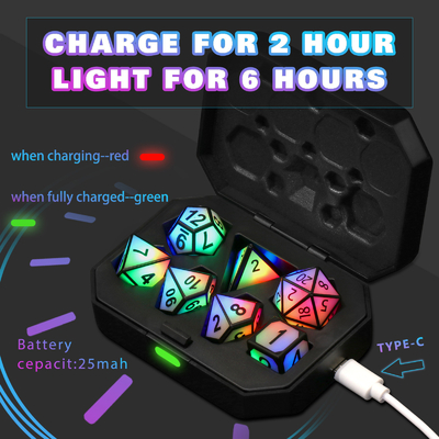 Ultra Long Standby LED Wiederaufladbares Würfelspiel Set Dragon und Dungeon