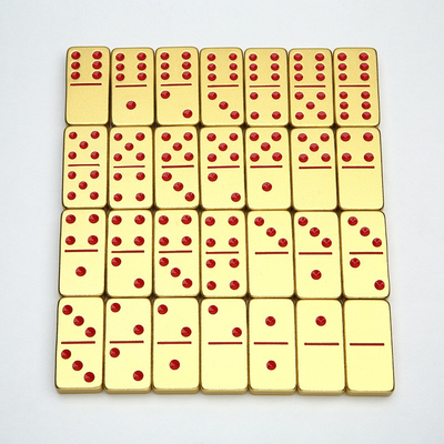 Doppel 6 Sechs Metall Domino Set mit 28 Riesen Aluminiumlegierung Domino Blöcke Laser gedruckt Desktop-Spiel