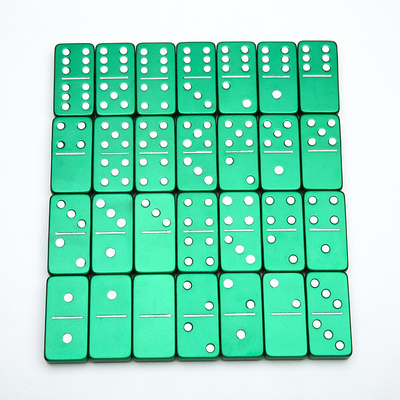 Doppel 6 Sechs Metall Domino Set mit 28 Riesen Aluminiumlegierung Domino Blöcke Laser gedruckt Desktop-Spiel
