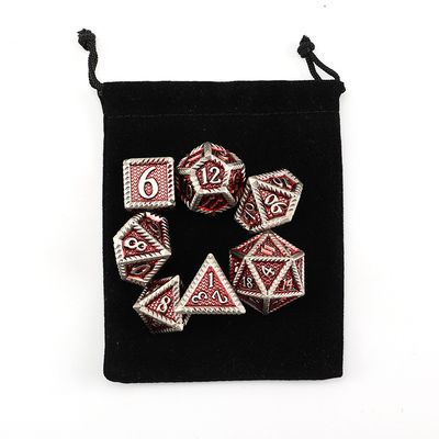 DND-Metallwürfel, Drachen- und Dungeon-RPG-Polygraphwürfel, 7 Tischspiele Drachen-Skalawürfel
