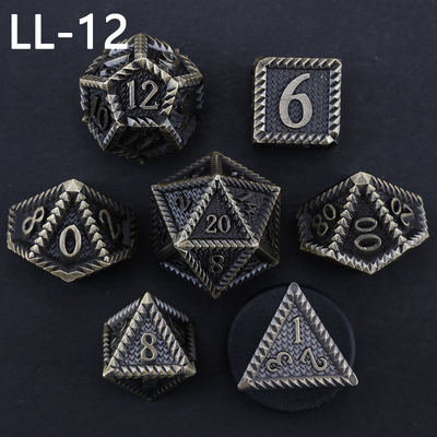 DND-Metallwürfel, Drachen- und Dungeon-RPG-Polygraphwürfel, 7 Tischspiele Drachen-Skalawürfel