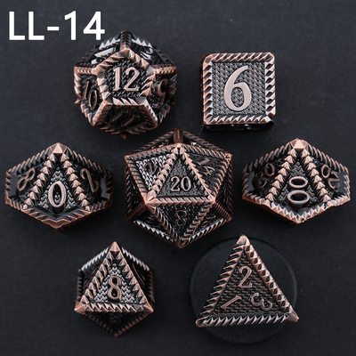 DND-Metallwürfel, Drachen- und Dungeon-RPG-Polygraphwürfel, 7 Tischspiele Drachen-Skalawürfel
