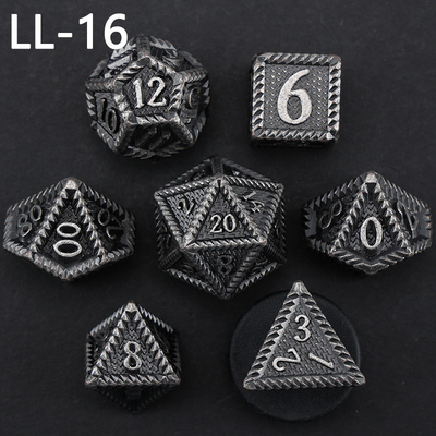 DND-Metallwürfel, Drachen- und Dungeon-RPG-Polygraphwürfel, 7 Tischspiele Drachen-Skalawürfel