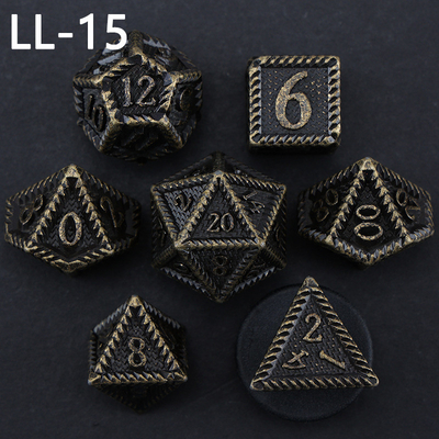 DND-Metallwürfel, Drachen- und Dungeon-RPG-Polygraphwürfel, 7 Tischspiele Drachen-Skalawürfel