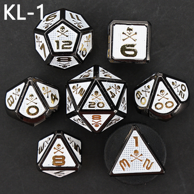 7 Skeleton Dice, Multi-Faced Digital Color DND Brettspiel, Dragon und Dungeon