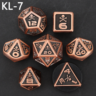 7 Skeleton Dice, Multi-Faced Digital Color DND Brettspiel, Dragon und Dungeon