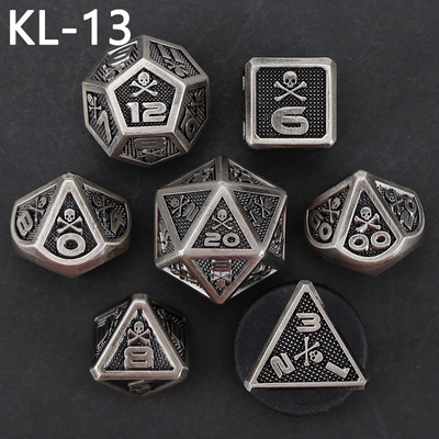 7 Skeleton Dice, Multi-Faced Digital Color DND Brettspiel, Dragon und Dungeon