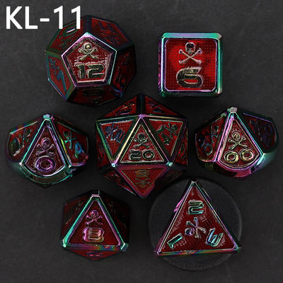 7 Skeleton Dice, Multi-Faced Digital Color DND Brettspiel, Dragon und Dungeon