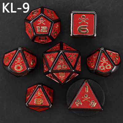 7 Skeleton Dice, Multi-Faced Digital Color DND Brettspiel, Dragon und Dungeon