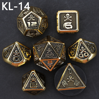 7 Skeleton Dice, Multi-Faced Digital Color DND Brettspiel, Dragon und Dungeon