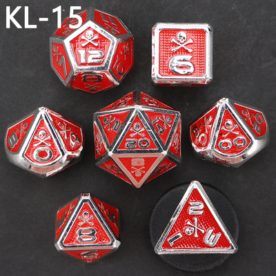 7 Skeleton Dice, Multi-Faced Digital Color DND Brettspiel, Dragon und Dungeon