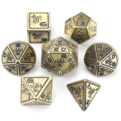 Elektroplattierte Vintage Farbige Kraken Metall Dnd Würfel Set Drachen und Drachen Schachbrett Spiel Würfel
