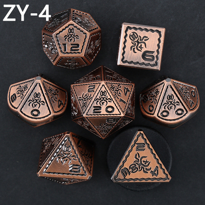 Elektroplattierte Vintage Farbige Kraken Metall Dnd Würfel Set Drachen und Drachen Schachbrett Spiel Würfel