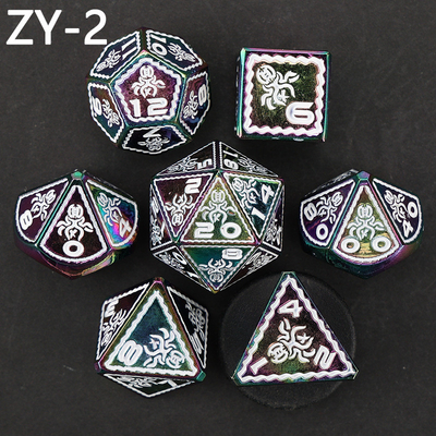 Elektroplattierte Vintage Farbige Kraken Metall Dnd Würfel Set Drachen und Drachen Schachbrett Spiel Würfel