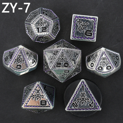 Elektroplattierte Vintage Farbige Kraken Metall Dnd Würfel Set Drachen und Drachen Schachbrett Spiel Würfel