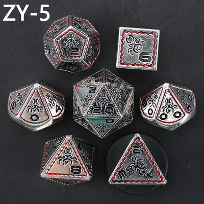 Elektroplattierte Vintage Farbige Kraken Metall Dnd Würfel Set Drachen und Drachen Schachbrett Spiel Würfel