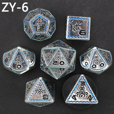 Elektroplattierte Vintage Farbige Kraken Metall Dnd Würfel Set Drachen und Drachen Schachbrett Spiel Würfel