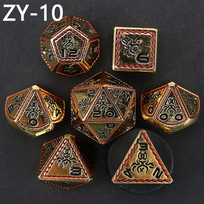 Elektroplattierte Vintage Farbige Kraken Metall Dnd Würfel Set Drachen und Drachen Schachbrett Spiel Würfel