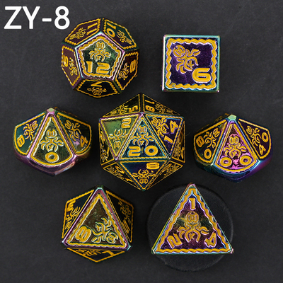 Elektroplattierte Vintage Farbige Kraken Metall Dnd Würfel Set Drachen und Drachen Schachbrett Spiel Würfel