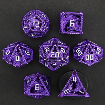 Metall Hohl Würfel Satz vielseitig Drachen DND Mist Kerker und Drachen Würfel 7 Würfel