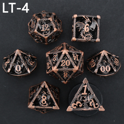 Metall Hohl Würfel Satz vielseitig Drachen DND Mist Kerker und Drachen Würfel 7 Würfel