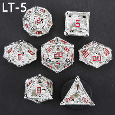 Metall Hohl Würfel Satz vielseitig Drachen DND Mist Kerker und Drachen Würfel 7 Würfel