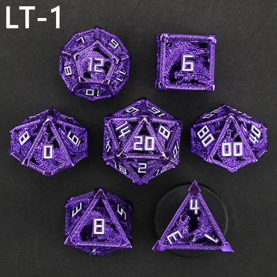 Metall Hohl Würfel Satz vielseitig Drachen DND Mist Kerker und Drachen Würfel 7 Würfel