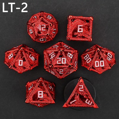 Metall Hohl Würfel Satz vielseitig Drachen DND Mist Kerker und Drachen Würfel 7 Würfel