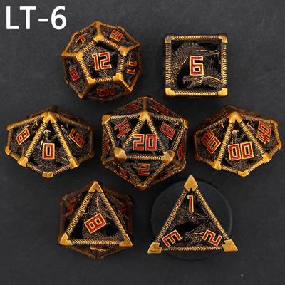 Metall Hohl Würfel Satz vielseitig Drachen DND Mist Kerker und Drachen Würfel 7 Würfel