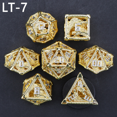 Metall Hohl Würfel Satz vielseitig Drachen DND Mist Kerker und Drachen Würfel 7 Würfel