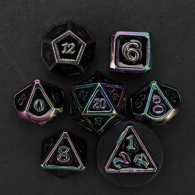 Einzigartiges Design Metall Polygonal Würfel-Kit Suite Würfel