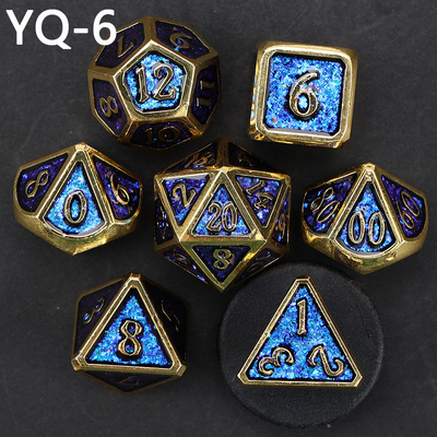 Individuell angepasste Metall-DND-Dätzensatz mit Silberzahlen, verwendet für das Schachspiel D &amp; D