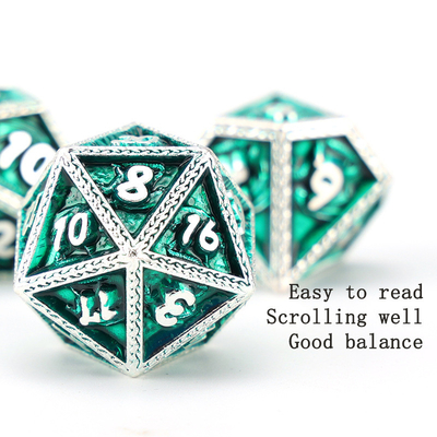 Grüner DND Drachen- und Dungeon-Metallwürfel-Set