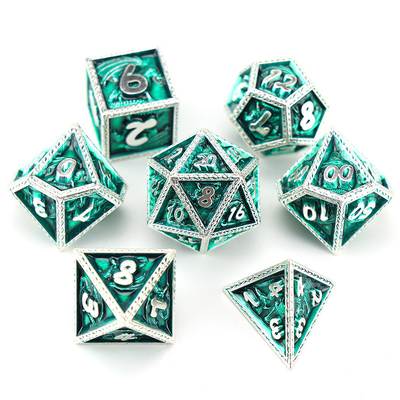 Grüner DND Drachen- und Dungeon-Metallwürfel-Set