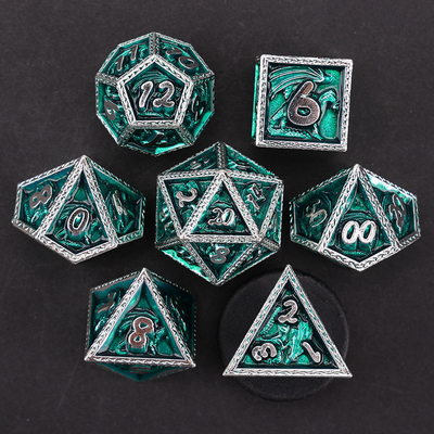 Grüner DND Drachen- und Dungeon-Metallwürfel-Set