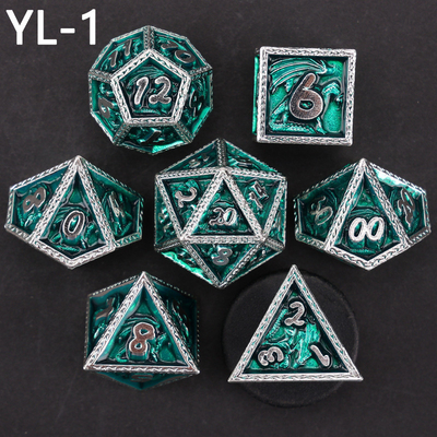 Grüner DND Drachen- und Dungeon-Metallwürfel-Set