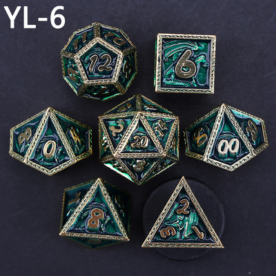 Grüner DND Drachen- und Dungeon-Metallwürfel-Set