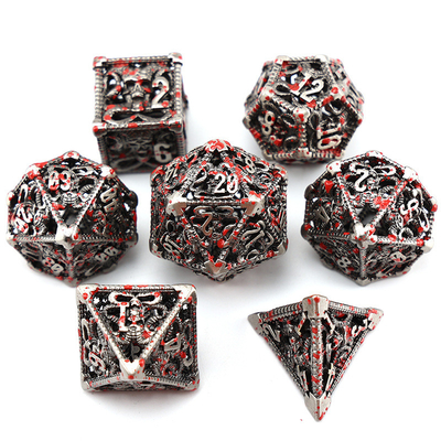Hohles Metallwürfel-Set Polyeder benutzerdefiniertes Würfel-Drachen- und Drachenwürfel-Tischspiel