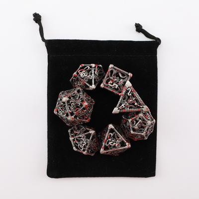 Hohles Metallwürfel-Set Polyeder benutzerdefiniertes Würfel-Drachen- und Drachenwürfel-Tischspiel
