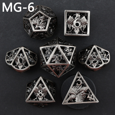 Hohles Metallwürfel-Set Polyeder benutzerdefiniertes Würfel-Drachen- und Drachenwürfel-Tischspiel