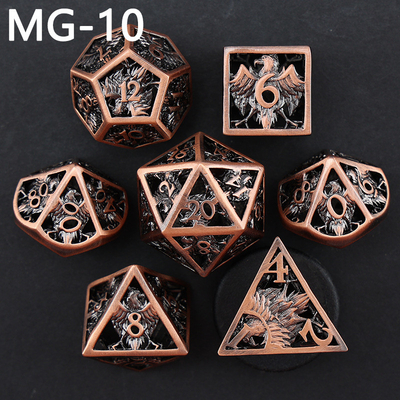 Hohles Metallwürfel-Set Polyeder benutzerdefiniertes Würfel-Drachen- und Drachenwürfel-Tischspiel