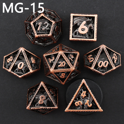 Hohles Metallwürfel-Set Polyeder benutzerdefiniertes Würfel-Drachen- und Drachenwürfel-Tischspiel